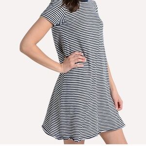 ATM Anthony Thomas Melillo Navy and White Striped Mini Dress